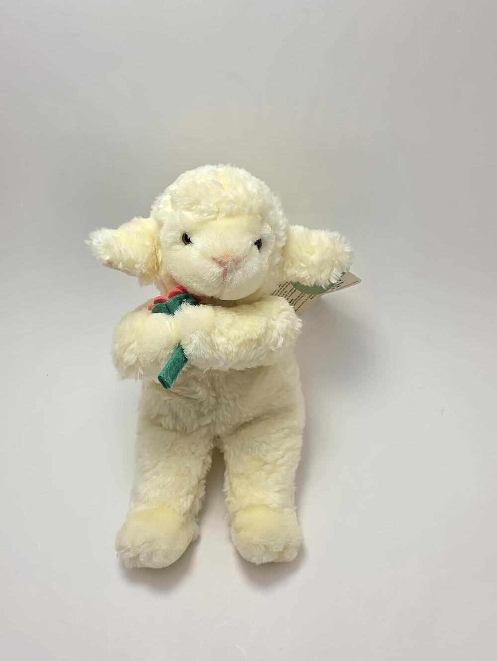 Russ Berrie "Lambie" the Lamb Plush Holding Flowers, New with Tags (6 inch)